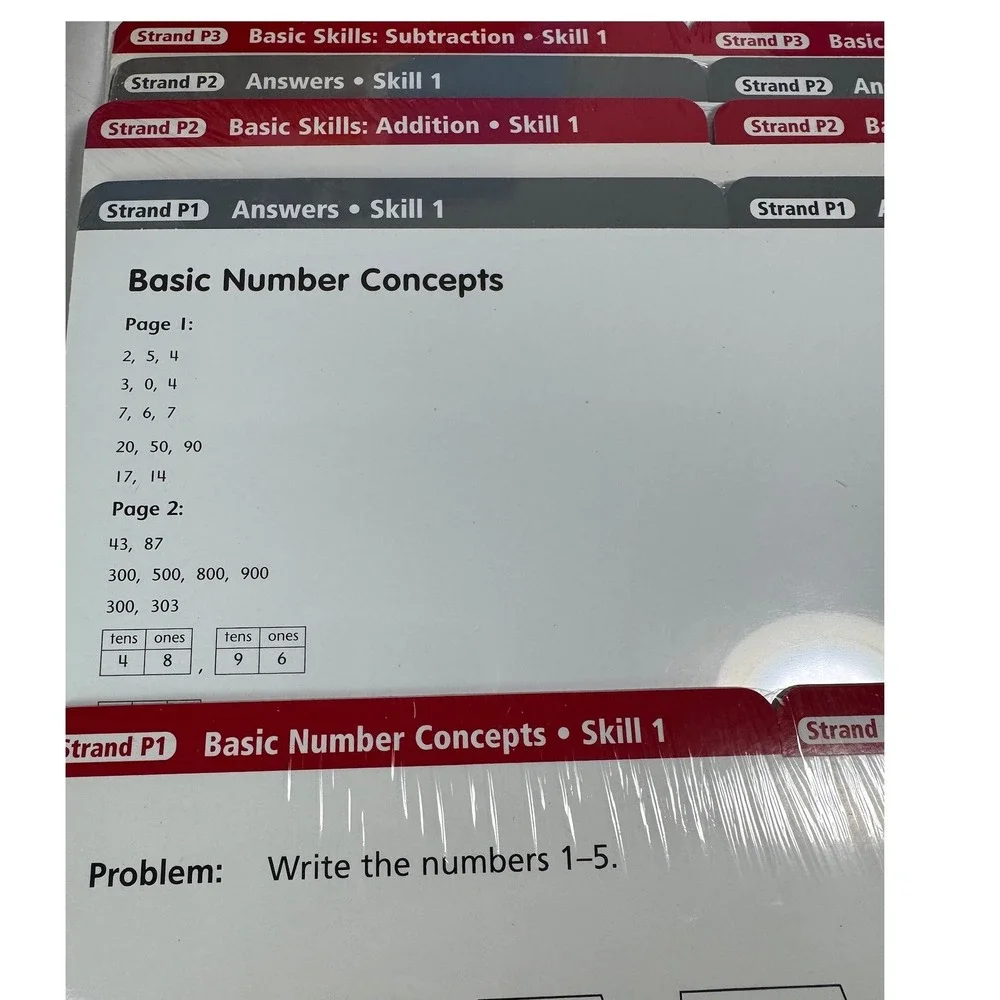 Houghton Mifflin Math Steps Computational Skills Tutorial Kit Levels 1-2 K-2 VTG